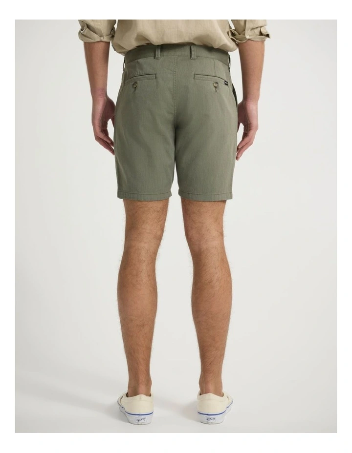 Brayden Textured Chino Short in Dark Olive image 3