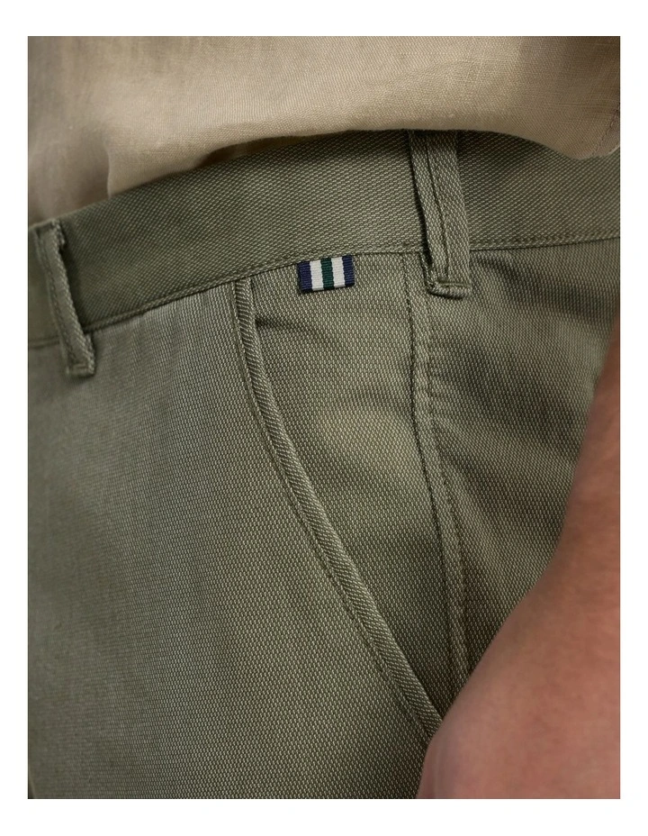 Brayden Textured Chino Short in Dark Olive image 4