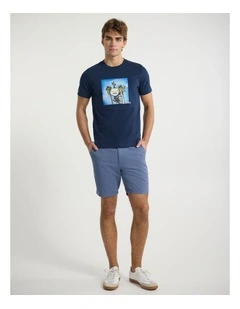 Brayden Textured Chino Short in Navy