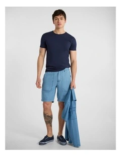 Maurice Denim Short in Chambray Blue