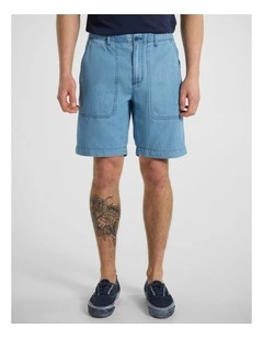 Maurice Denim Short in Chambray Blue