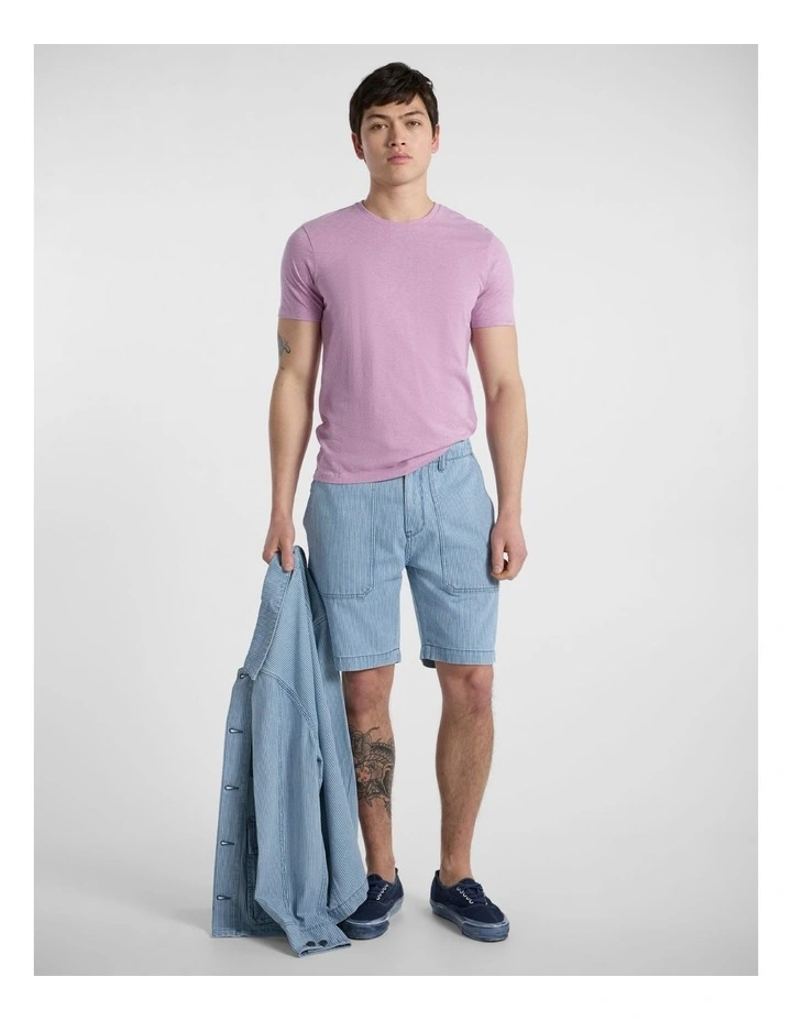 Nick Stripe Denim Short in Blue Stripe image 2