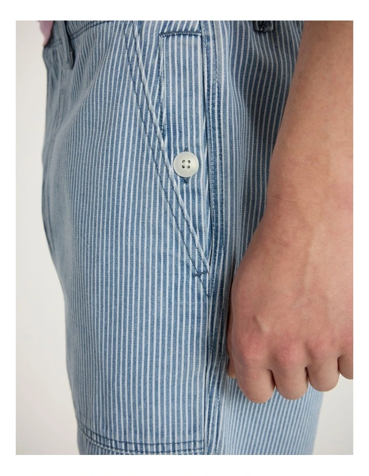 Nick Stripe Denim Short in Blue Stripe image 3