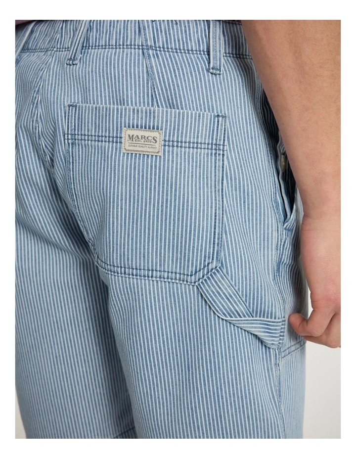 Nick Stripe Denim Short in Blue Stripe image 4