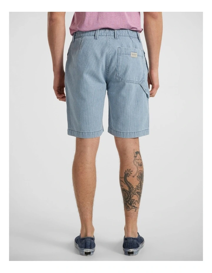 Nick Stripe Denim Short in Blue Stripe image 5
