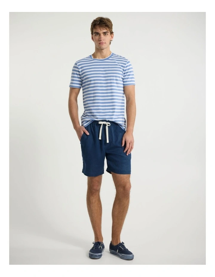 Carter Linen Short in Navy image 1