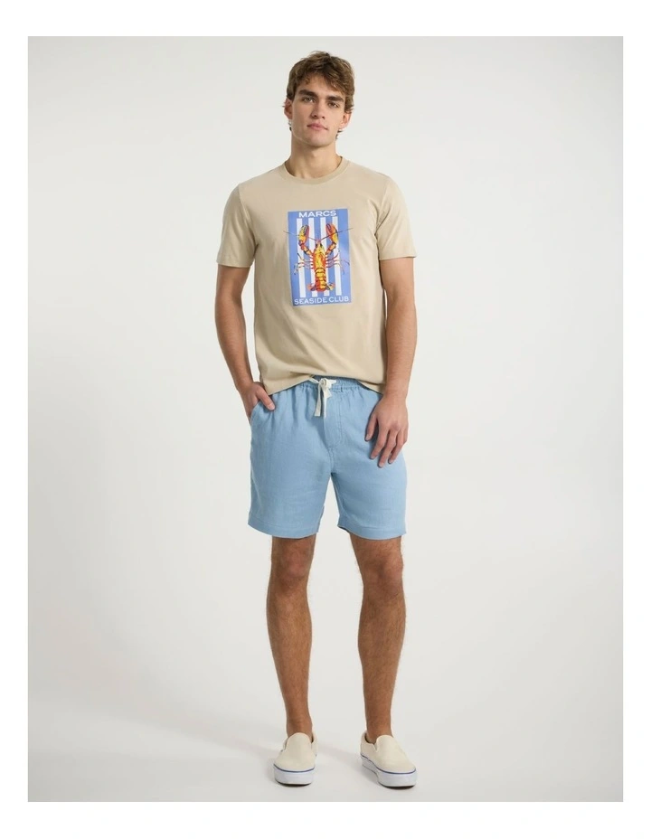 Carter Linen Short in Storm Blue image 1