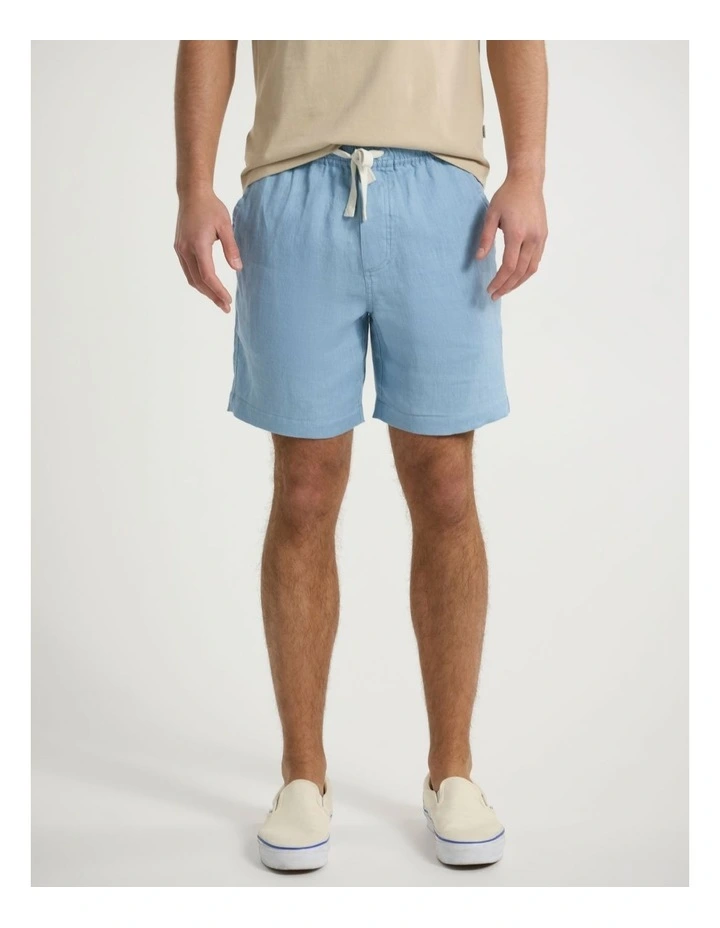 Carter Linen Short in Storm Blue image 2