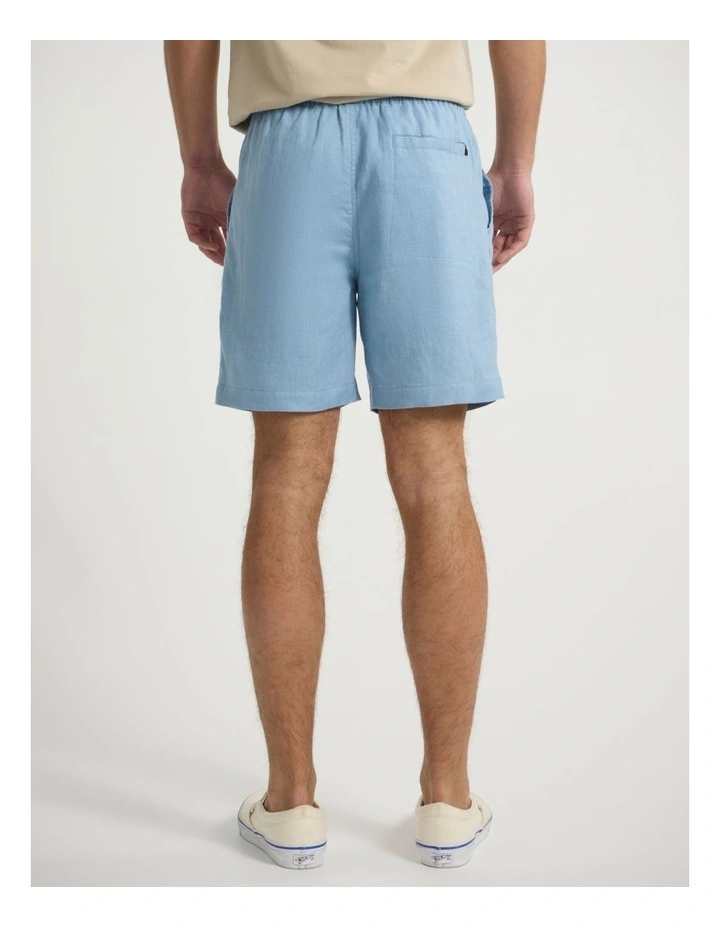 Carter Linen Short in Storm Blue image 3