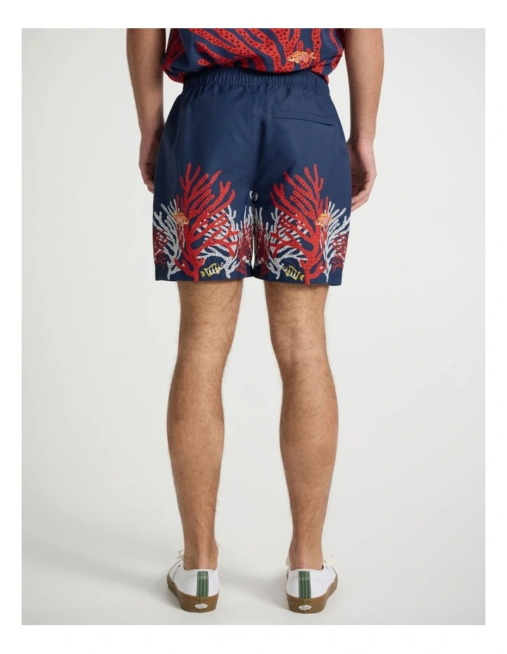 Against The Coral Swim Short in Navy Multi image 3