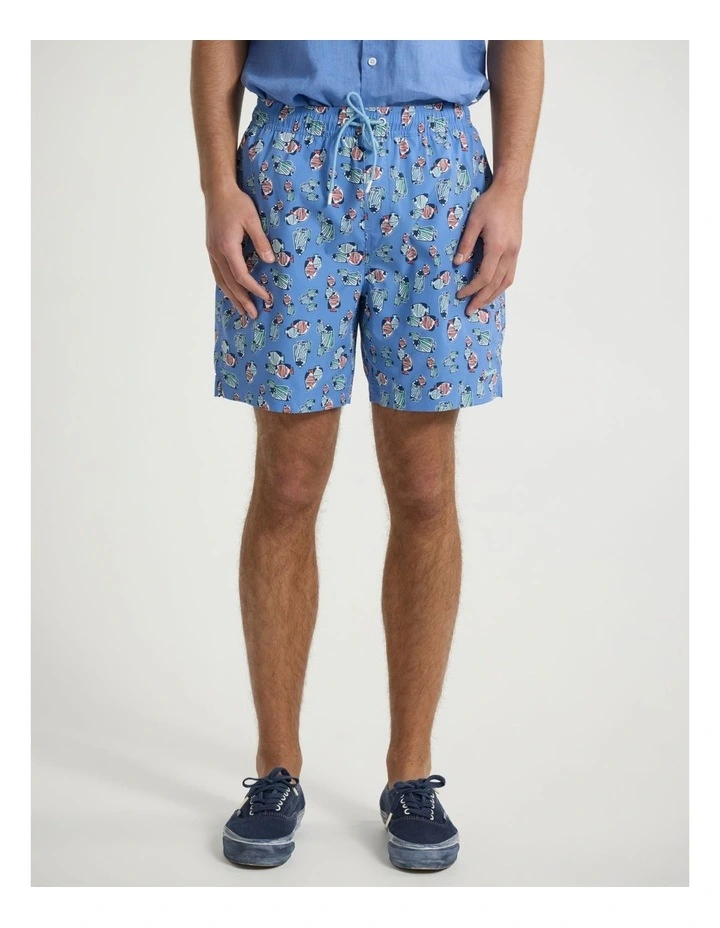 Reel World Swim Short in Blue Multi image 2