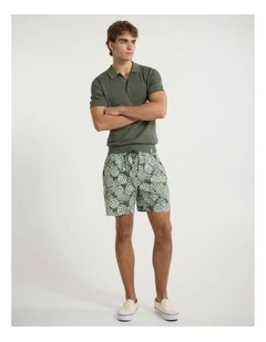 A Little More Pine Swim Short in Thyme Multi