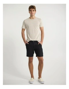 Stevie Linen Chino Short in Black