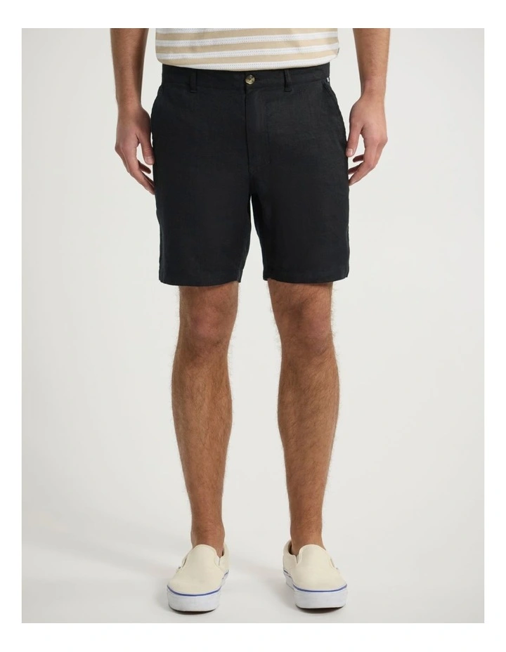 Stevie Linen Chino Short in Black image 2