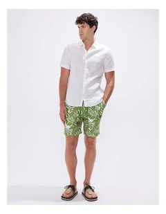 High Hopes Linen Short in Green Multi