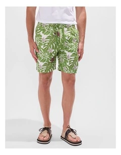 High Hopes Linen Short in Green Multi