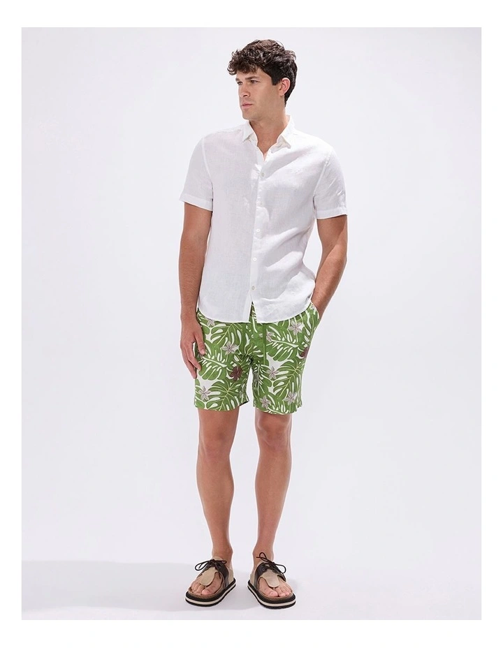 High Hopes Linen Short in Green Multi image 1