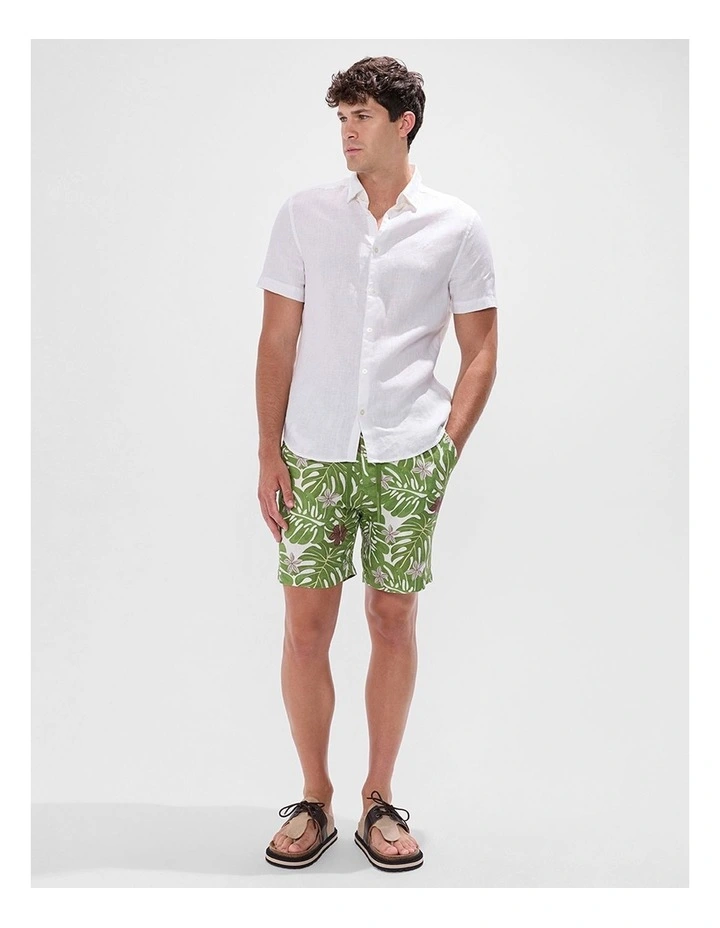 High Hopes Linen Short in Green Multi image 2