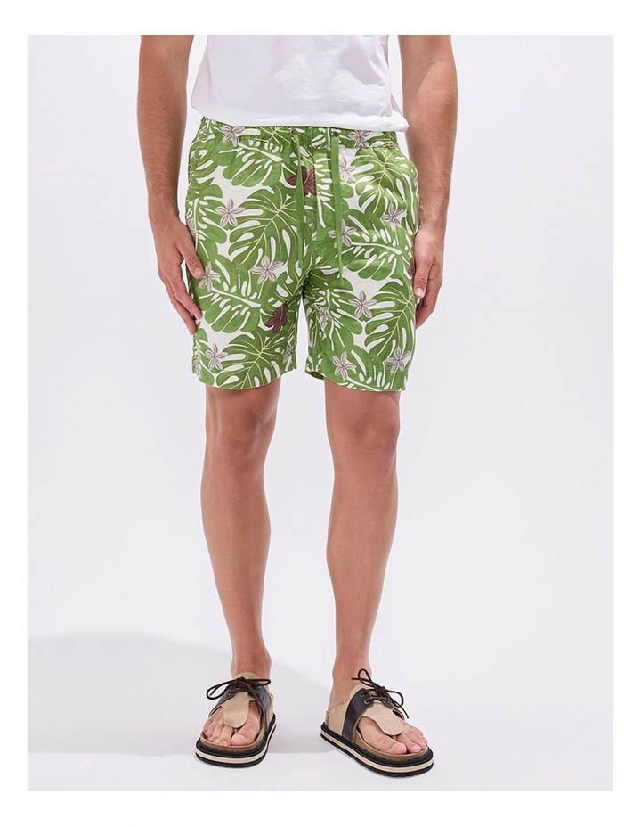 High Hopes Linen Short in Green Multi image 2