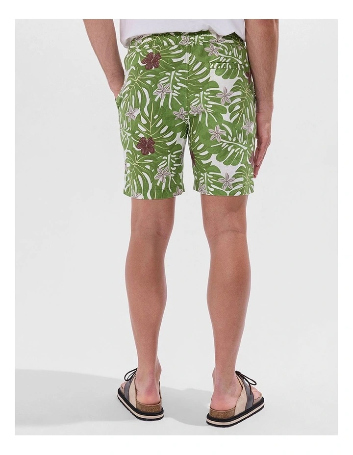 High Hopes Linen Short in Green Multi image 3
