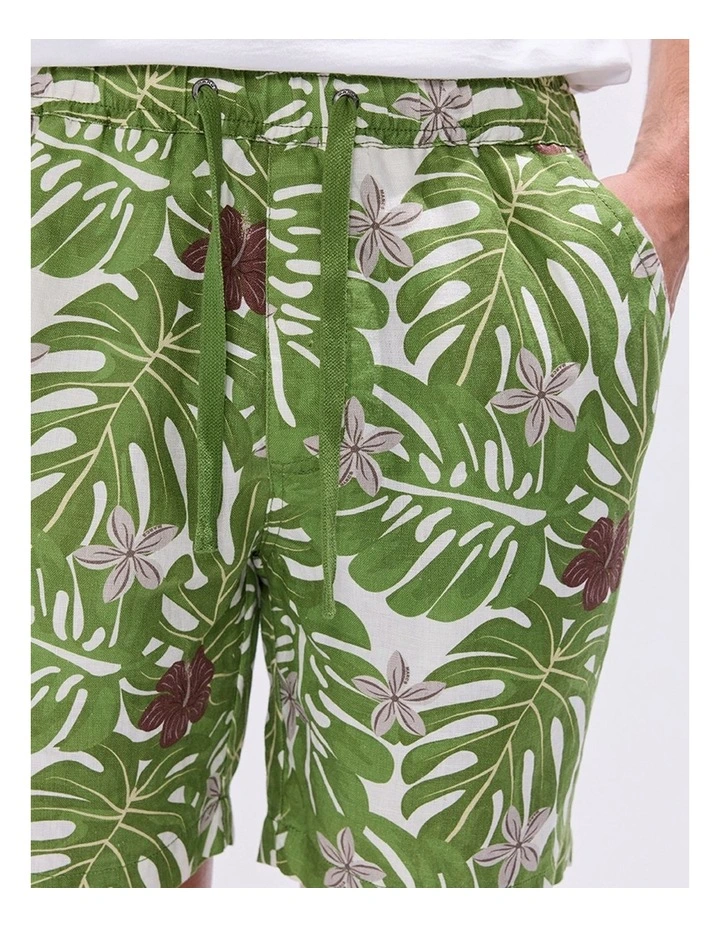 High Hopes Linen Short in Green Multi image 3
