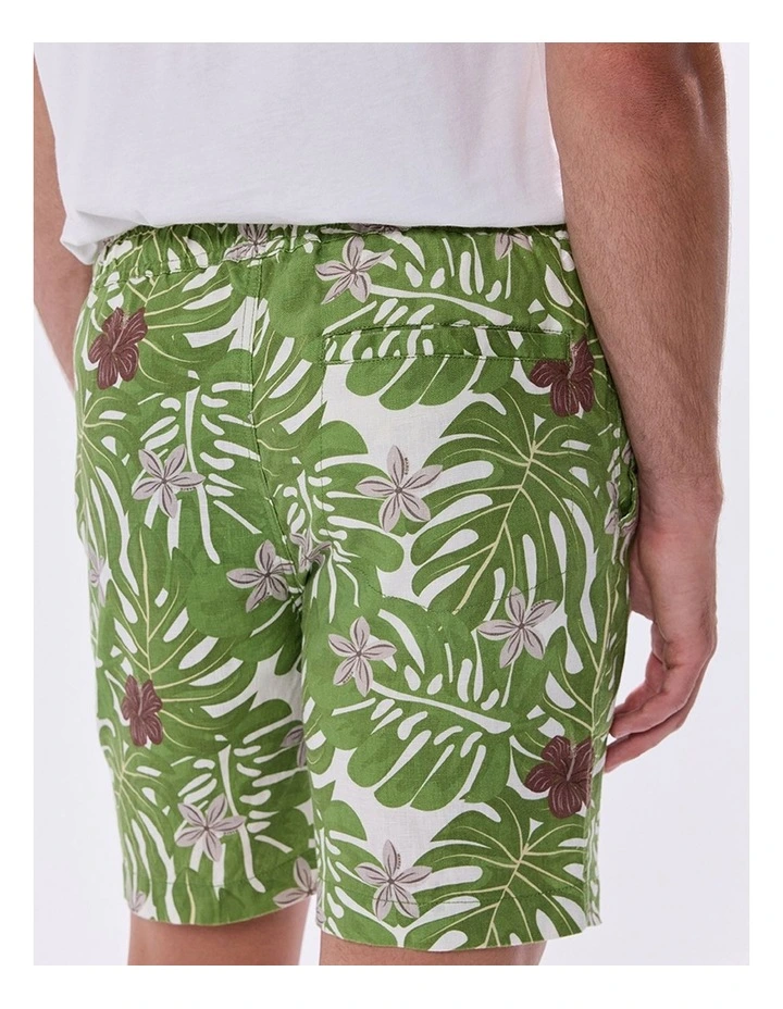 High Hopes Linen Short in Green Multi image 5