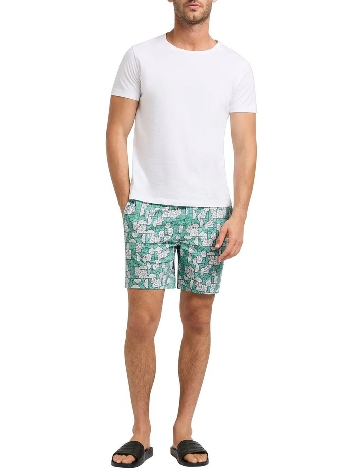 Flower Power Swim Short in Green Multi image 2