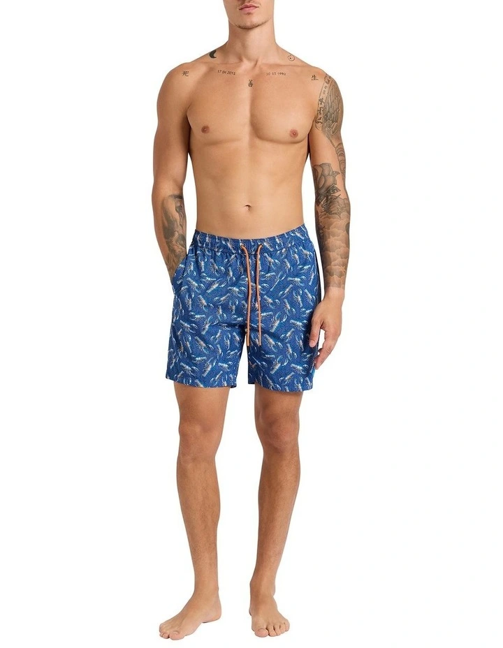 Lobster Dance Swim Short in Marine Multi image 4