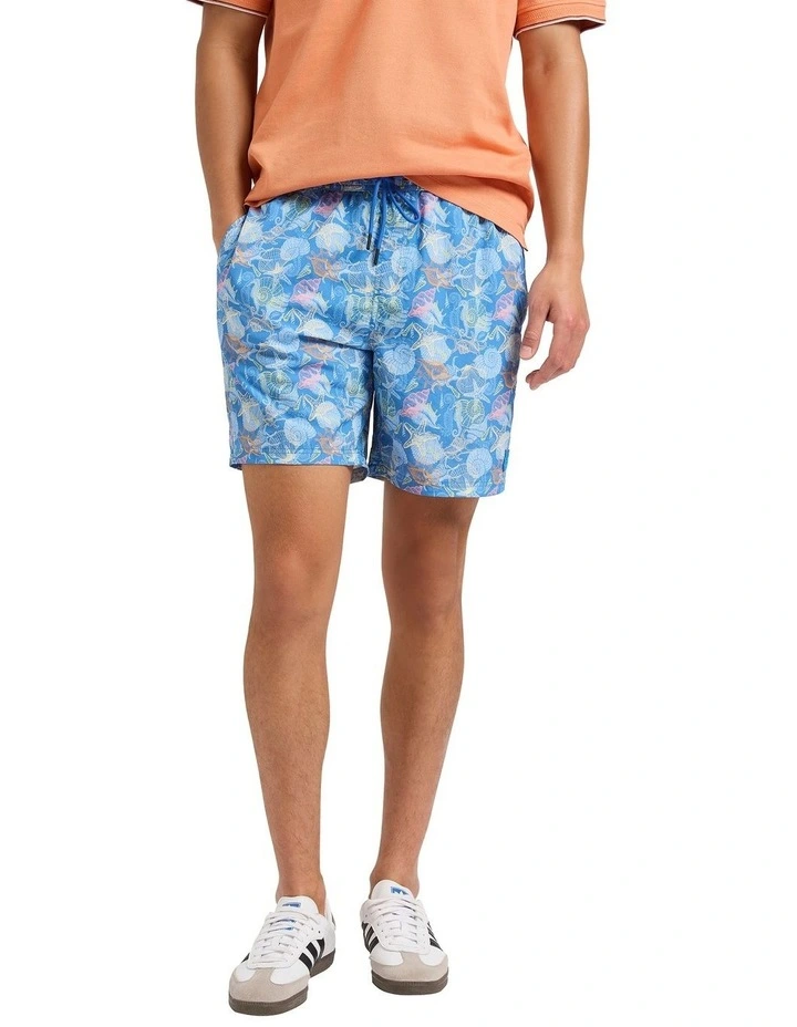 Clam-Orous Swim Short in Blue Multi image 4