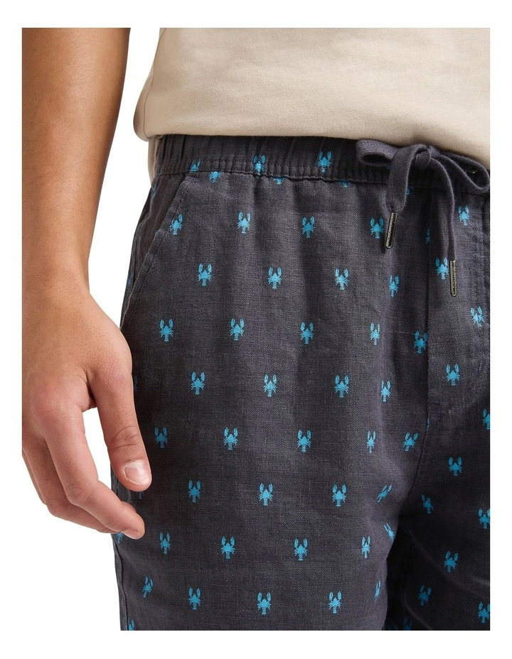 Carlton Linen Short in Graphite image 3