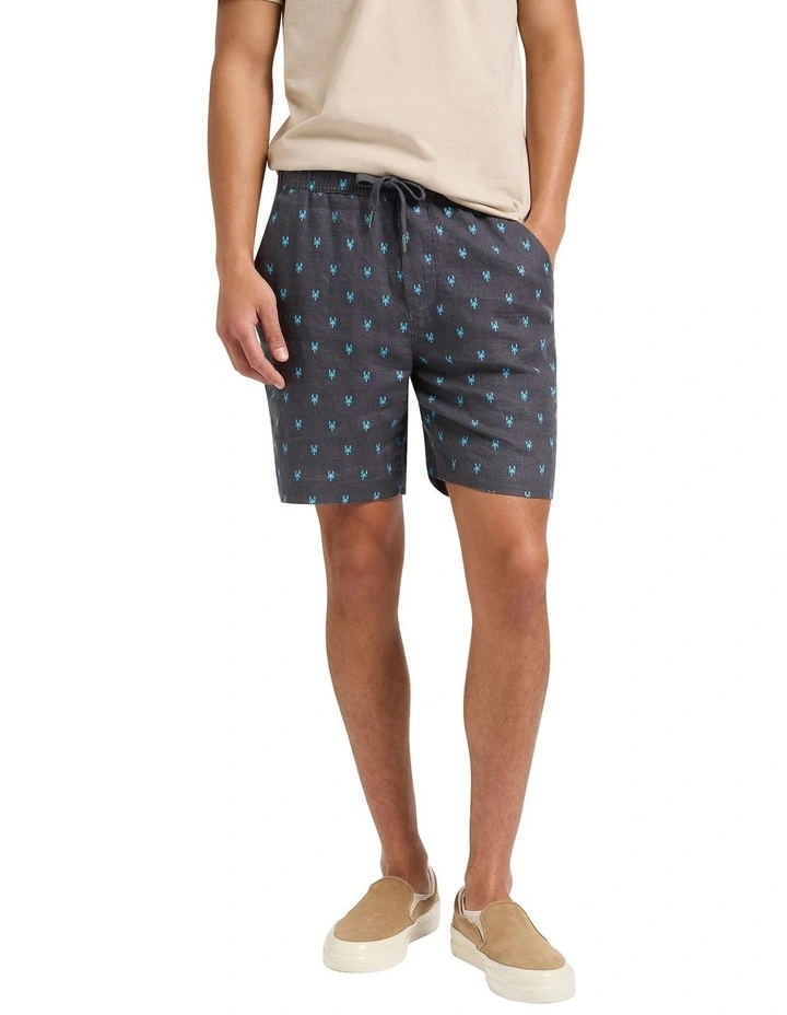 Carlton Linen Short in Graphite image 4