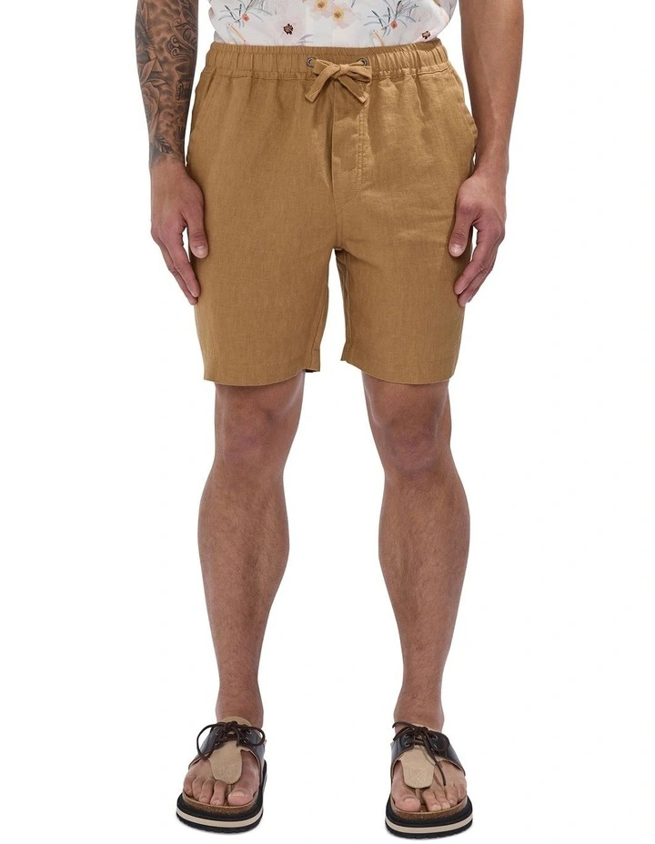 George Linen Short in Cinnamon image 2