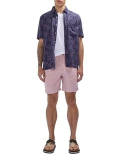 George Linen Short in Musk Pink