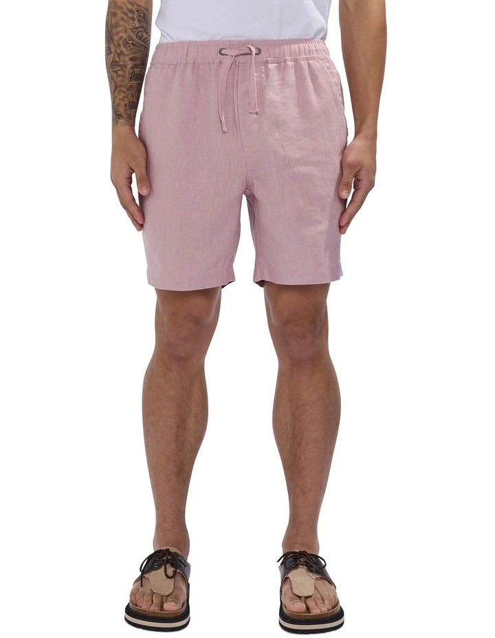 George Linen Short in Musk Pink image 2
