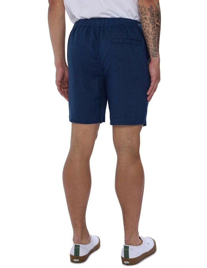 George Linen Short in Navy image 4