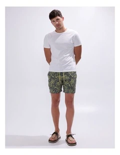Once And Coral Swim Short in Navy Multi