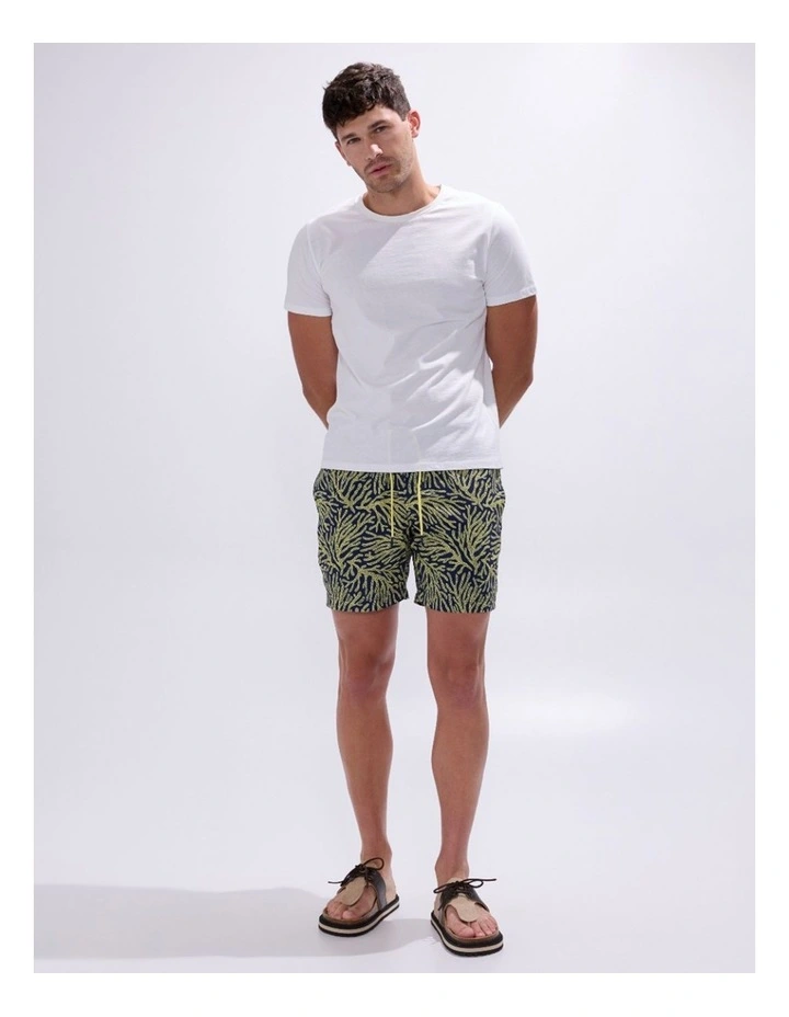 Once And Coral Swim Short in Navy Multi image 1