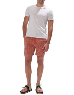Manta-Slay Swim Short in Rust Multi