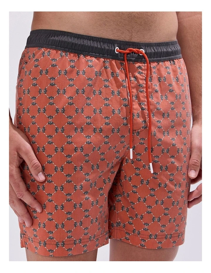 Manta-Slay Swim Short in Rust Multi image 3