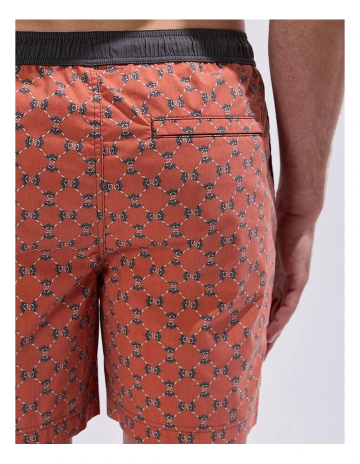 Manta-Slay Swim Short in Rust Multi image 5