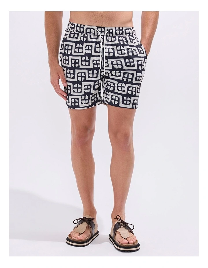 Rush Rush Geo Swim Short in Ink Multi image 3