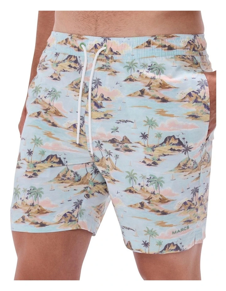 Island Of Dreams Swim Short in Blue Multi image 3