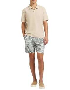 Palm And Away Linen Short in Sandy Shore