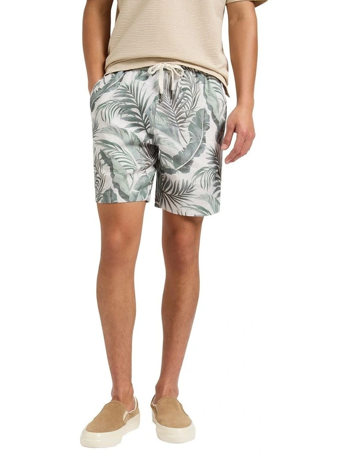 Palm And Away Linen Short in Sandy Shore image 2