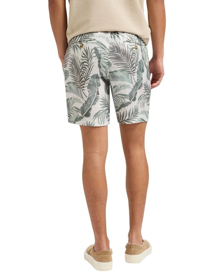 Palm And Away Linen Short in Sandy Shore image 3