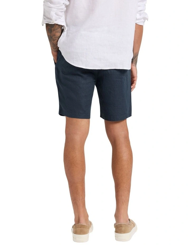 Hamish Linen Short in Navy image 2