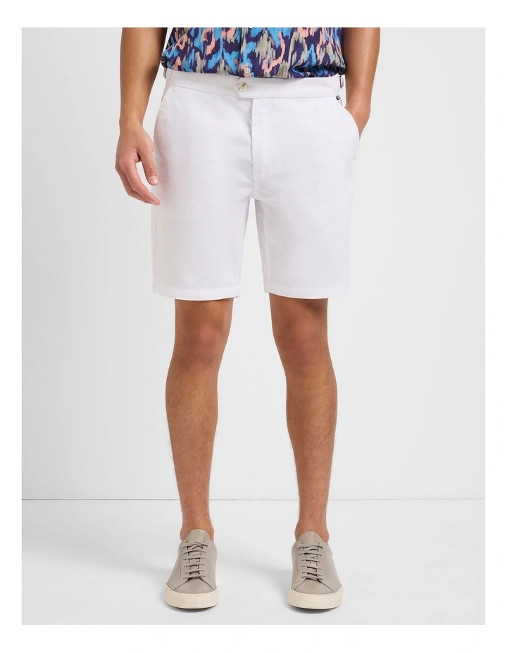 Teddy Linen Toggle Short in White image 1