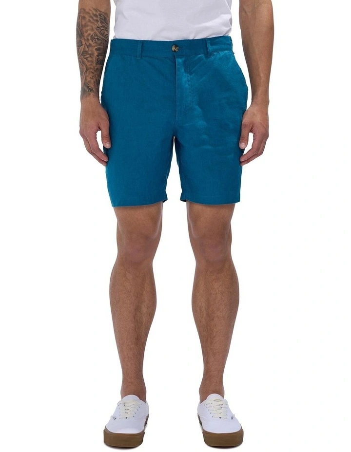 Mickey Linen Short in Dark Teal image 2