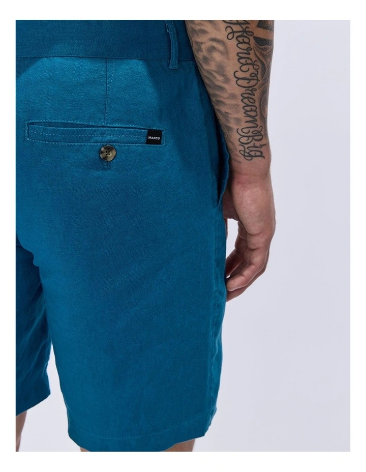 Mickey Linen Short in Dark Teal image 4