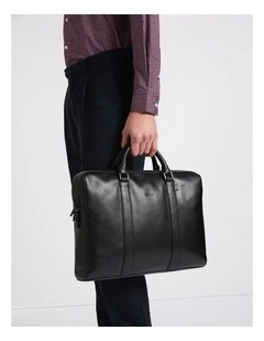 Colin Leather Briefcase in Black